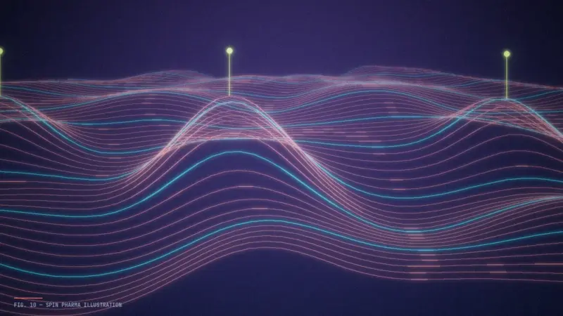 Abstract editorial illustration of a winding path through a landscape of data points, some bright and solid, others hazy, suggesting strong and weak evidence.