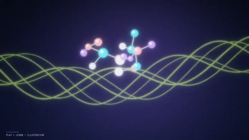 Abstract illustration for the Biotech Vocabulary Challenge game.