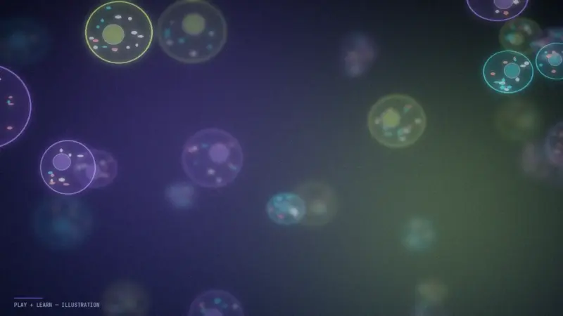 Abstract illustration for the Build a Cell game.