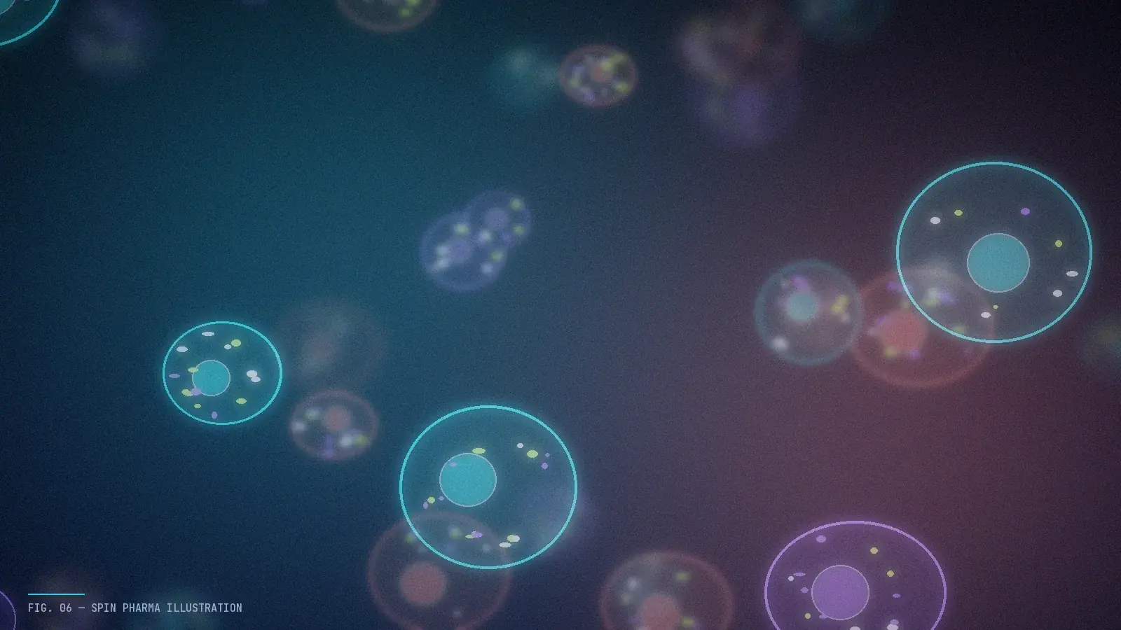 Abstract editorial illustration of cells in a lab dish at the bottom of a stylised ladder rising toward a human silhouette, suggesting the long path from lab result to medicine.